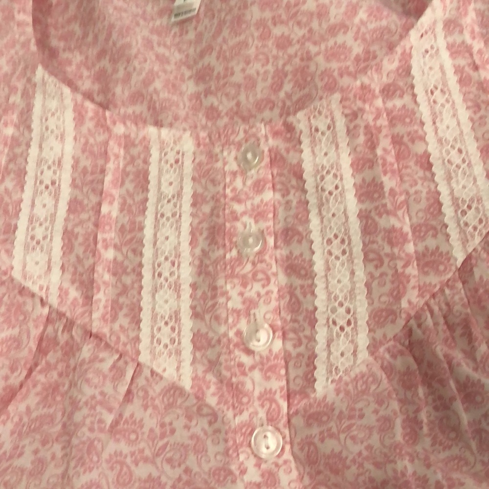 MISS ELAINE Cotton Nightgown in Pink NWT sz L